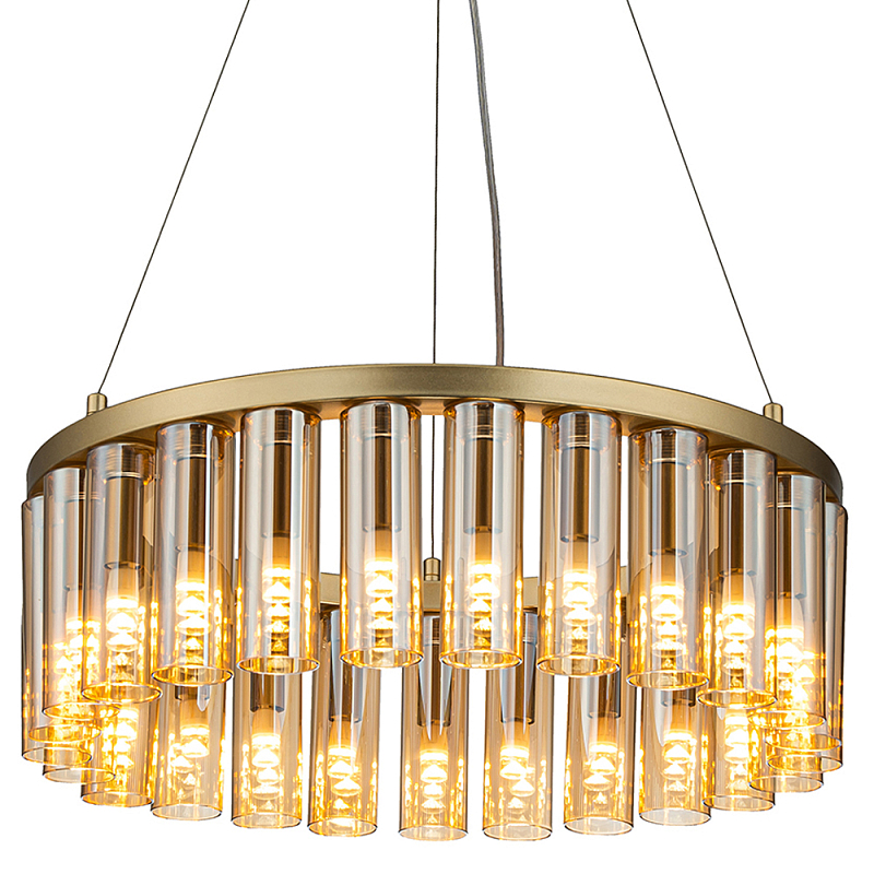 Люстра со стеклянными цилиндрическими плафонами Luminous Cylinders Amber Round Золотой Янтарь (Amber) Люстра со стеклянными цилиндрическими плафонами Luminous Cylinders Amber Round Золотой Янтарь (Amber) в Перми | Loft Concept
