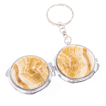 Зеркало брелок карманное двухстороннее из натурального камня Оникс Silver Stone Mirrors варинант исполнения - 5 | Loft Concept в Перми