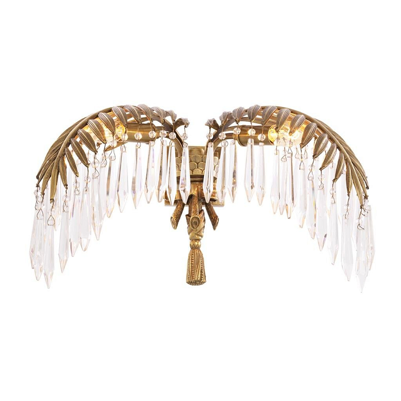 Бра Eichholtz Wall Lamp Hildebrandt Латунь Античная полированная Прозрачное Стекло в Перми | Loft Concept 