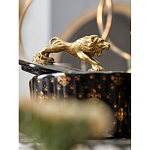 Шкатулка черного цвета с крышкой с фигуркой льва Eden Garden варинант исполнения - 7 | Loft Concept в Перми