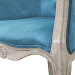 Кресло низкое в стиле прованс Louis French Armchair blue velour варинант исполнения - 4 | Loft Concept в Перми