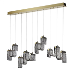 Подвесной светильник линейный с плафонами волнистой формы из фактурного стекла Big Wave варинант исполнения - 1 | Loft Concept в Перми