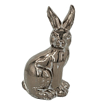 Статуэтка заяц из текстурированной терракоты и покрытый глянцевой краской под бронзу Rabbit Charm  варинант исполнения - 4 | Loft Concept в Перми