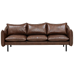 Трехместный кожаный диван на ножках темно-коричневый Tailler Sofa Brown варинант исполнения - 1 | Loft Concept в Перми