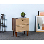 Тумба прикроватная бежевая из массива бука с 2-мя ящиками Wenge Light варинант исполнения - 5 | Loft Concept в Перми