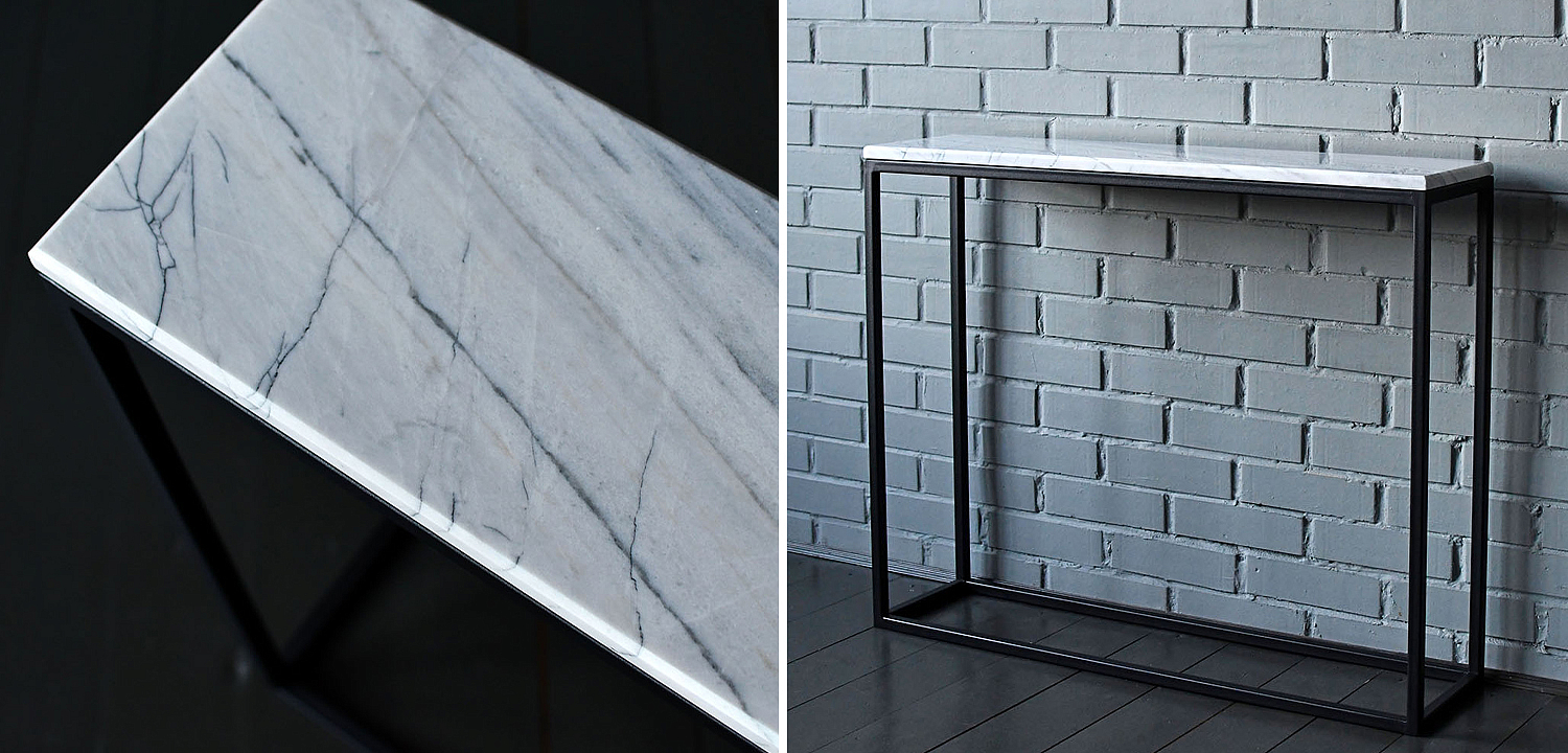Консоль с белой мраморной столешницей Different Marble White Консоль с белой мраморной столешницей Different Marble White - Loft-Concept в Перми