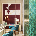 Обои ручная роспись в стиле Арт-деко Assemblage Original colourway on red silk dupion варинант исполнения - 3 | Loft Concept в Перми