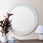 Зеркало в круглой фактурной раме Mirror Modern Texture белое варинант исполнения - 5 | Loft Concept в Перми