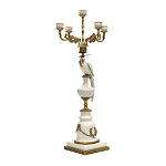 Подсвечник белый Попугай из фарфора с бронзовыми элементами Eden Garden варинант исполнения - 1 | Loft Concept в Перми