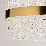 Люстра круглая золотого цвета с прозрачными рельефными стеклянными вставками Textured Glass Chandelier варинант исполнения - 10 | Loft Concept в Перми