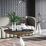 Дизайнерский журнальный стол на прозрачном основании Nofon варинант исполнения - 1 | Loft Concept в Перми