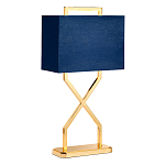 Настольная лампа с основанием из полированного золота и прямоугольным абажуром глубокого синего цвета Elstead Lighting варинант исполнения - 1 | Loft Concept в Перми
