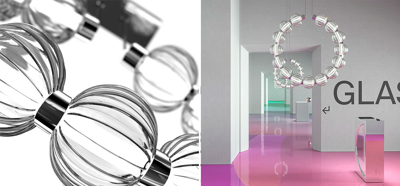 Светильник вертикальное кольцо со стеклянными шарами Balls Lamp Светильник вертикальное кольцо со стеклянными шарами Balls Lamp - Loft-Concept в Перми