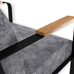 Кресло серый велюр с жесткими подлокотниками на полозьях Ashton варинант исполнения - 6 | Loft Concept в Перми