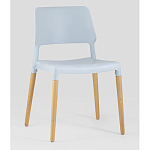 Пластиковый стул на ножках из массива бука Ferret Grey-Blue варинант исполнения - 1 | Loft Concept в Перми