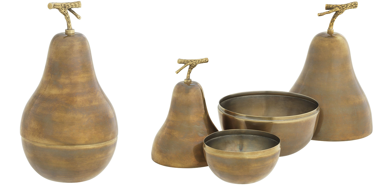 Комплект шкатулок Eichholtz Box Pear Set of 2 brass Комплект шкатулок Eichholtz Box Pear Set of 2 brass - Loft-Concept в Перми