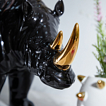 Статуэтка черный носорог с золотыми рогами Golden Horned Black Rhino варинант исполнения - 6 | Loft Concept в Перми