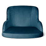 Стул с мягкой синей обивкой из велюра и подъемно-поворотным механизмом на белых колесиках Harper Blue and White варинант исполнения - 2 | Loft Concept в Перми