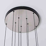 Люстра каскадная с 5-ю круглыми стеклянными плафонами дымчатого цвета и черными деталями Orbit Serenade варинант исполнения - 3 | Loft Concept в Перми