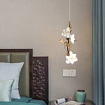 Люстра с белыми цветами на ветвистом каркасе Lure by PELLE варинант исполнения - 2 | Loft Concept в Перми