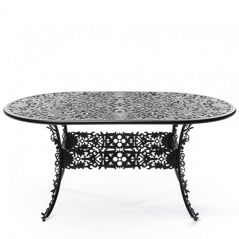 Обеденный стол Industry Collection ALUMINIUM OVAL TABLE – BLACK Черный в Перми | Loft Concept 