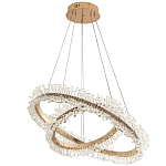 Люстра два кольца с хрустальным декором Rowan Crystal Ring Horizontal Gold Chandelier варинант исполнения - 2 | Loft Concept в Перми