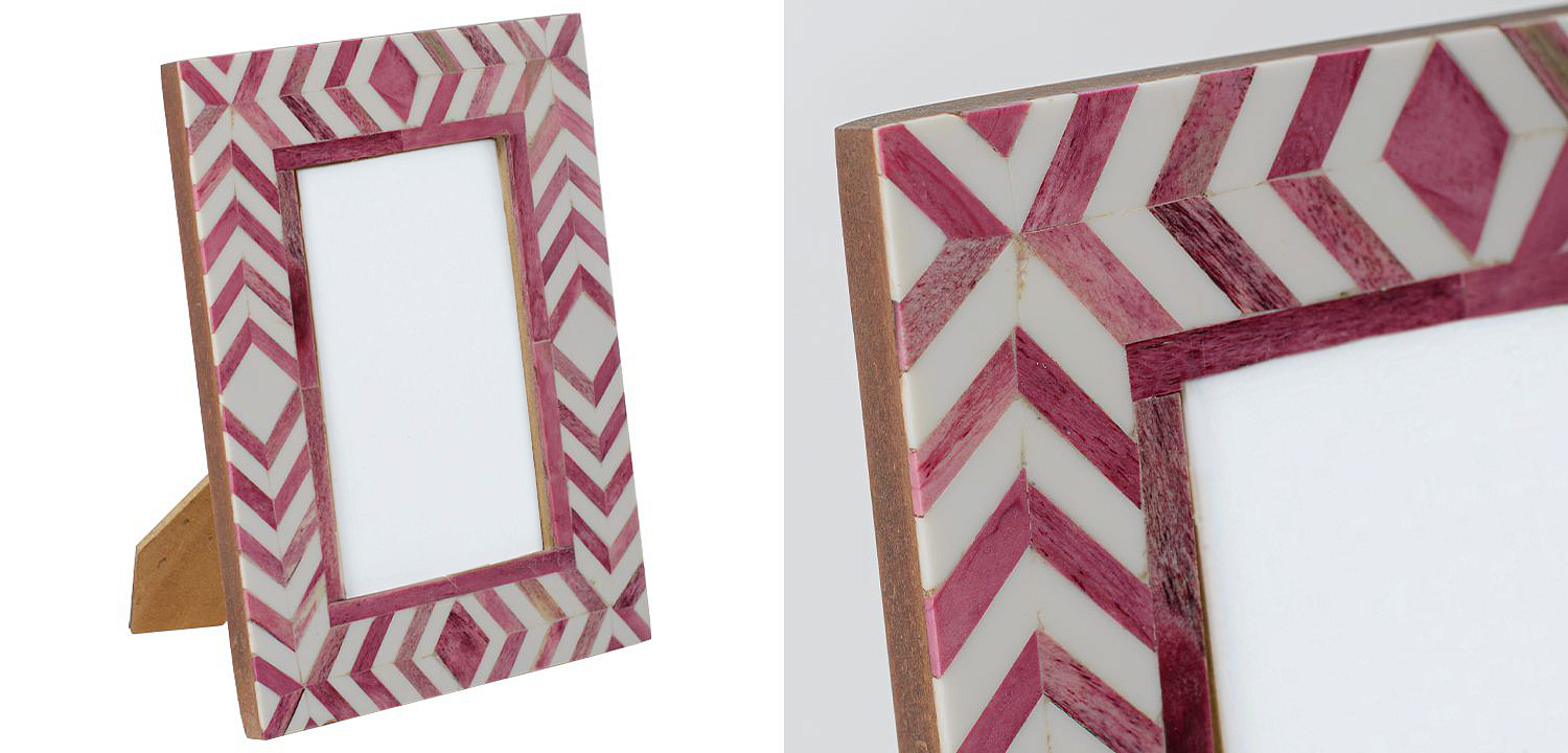 Фоторамка кость Pink Indian Bone Inlay photo frame Фоторамка кость Pink Indian Bone Inlay photo frame - Loft-Concept в Перми