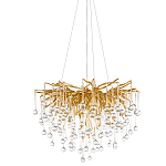 Люстра подвесная с прозрачными стеклянными подвесками в форме капель Диаметр 60 см Droplet Chandelier варинант исполнения - 1 | Loft Concept в Перми