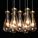 Люстра с 7-ю прозрачными плафонами из стекла в форме капли Lucid Rain  варинант исполнения - 5 | Loft Concept в Перми