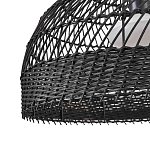 Подвесной светильник с округлым абажуром из черного ротанга Wicker Furniture варинант исполнения - 5 | Loft Concept в Перми
