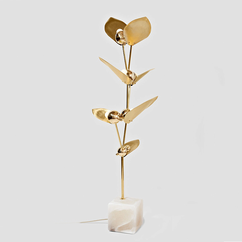 Торшер LAVRA Floor Lamp Gold Латунь Молочный Торшер LAVRA Floor Lamp Gold Латунь Молочный в Перми | Loft Concept