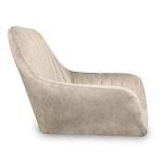 Барный стул со спинкой и подлокотниками на 4-х коричневых деревянных ножках Бежевый Велюр Ava Charm варинант исполнения - 2 | Loft Concept в Перми