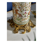 Ваза высокая из фарфора на бронзовом основании Turquoise Blooming Garden варинант исполнения - 5 | Loft Concept в Перми