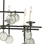 Люстра линейная черная с круглыми прозрачными подвесками  Horizontal Rectangular Chandelier варинант исполнения - 1 | Loft Concept в Перми