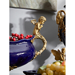 Чаша темно-синяя фарфоровая с бронзовыми ручками в виде ангелов Eden Garden варинант исполнения - 4 | Loft Concept в Перми