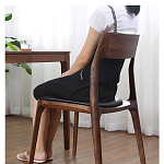 Стул деревянный с мягким сиденьем из черной натуральной кожи Moon Walnut Furniture варинант исполнения - 3 | Loft Concept в Перми