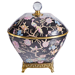 Шкатулка черного цвета с цветочной росписью Eden Garden варинант исполнения - 1 | Loft Concept в Перми