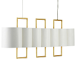 Люстра прямоугольная с белыми цилиндрическими абажурами White Ribbon варинант исполнения - 5 | Loft Concept в Перми