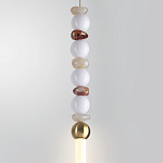 Подвесной светильник вытянутый с бусинами из белого и коричневого цвета PEARLS Suspension варинант исполнения - 4 | Loft Concept в Перми