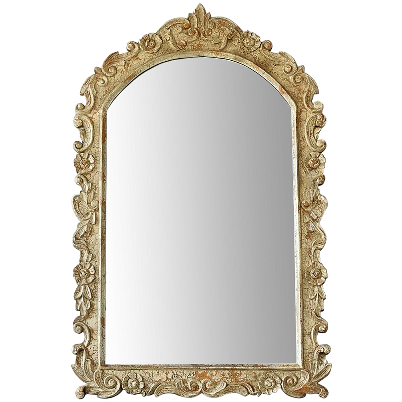 Настенное зеркало Jorge Classic Ornament Mirror Древесина Бежевый в Перми | Loft Concept 