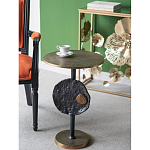 Столик приставной с абстрактным основанием и акцентом в виде золотистого диска Heavenly Space варинант исполнения - 8 | Loft Concept в Перми