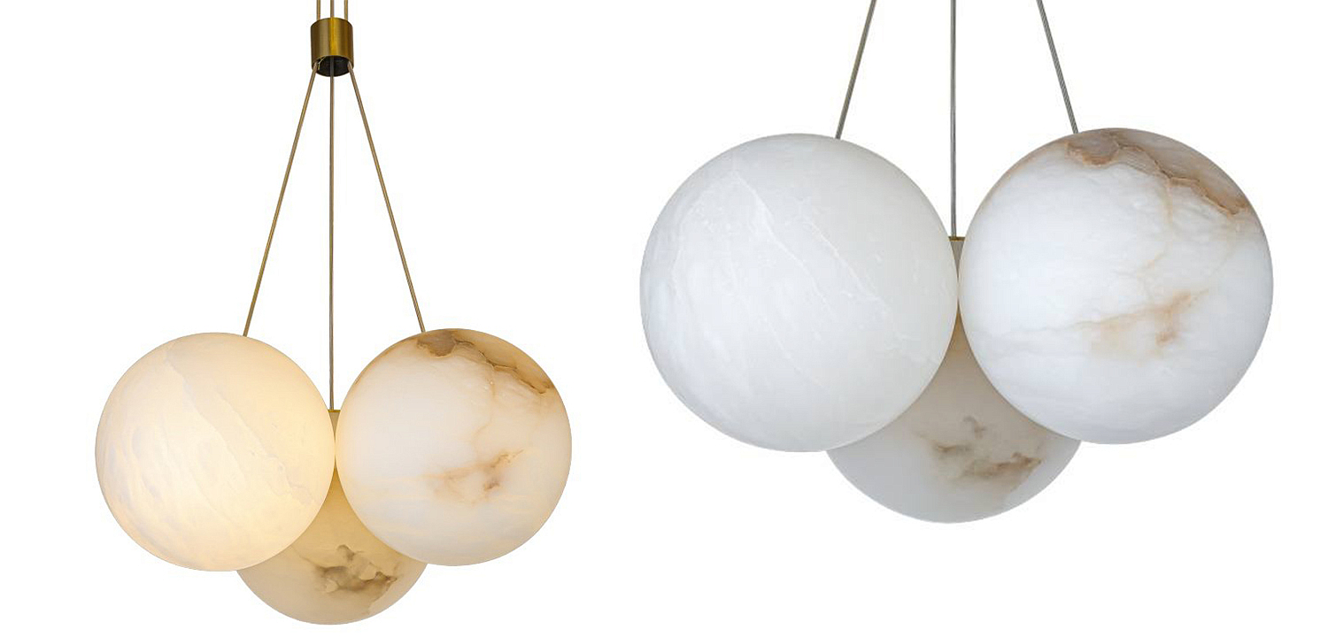 Люстра из трех шариков из натурального мрамора Marble Balls Lamp Люстра из трех шариков из натурального мрамора Marble Balls Lamp - Loft-Concept в Перми