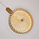 Подвесной светильник с плафоном из рельефного стекла Peony Glass Bronze  варинант исполнения - 3 | Loft Concept в Перми