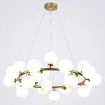 Кольцевая люстра с белыми стеклянными  плафонами в форме шара Berries Chandelier варинант исполнения - 4 | Loft Concept в Перми