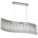 Линейная люстра изогнутой формы с хрустальными подвесками Crystal Art Chrome Linear Chandelier варинант исполнения - 2 | Loft Concept в Перми