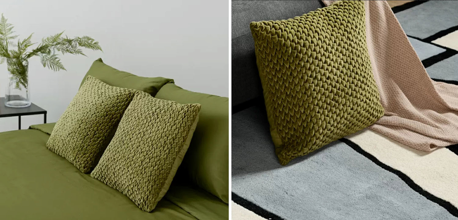 Подушка Purnama Quilting olive Подушка Purnama Quilting olive - Loft-Concept в Перми