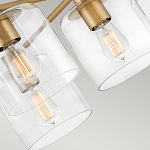 Потолочный светильник цвета латунь с пятью прозрачными цилиндрическими плафонами Hinkley варинант исполнения - 5 | Loft Concept в Перми