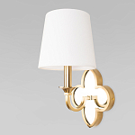 Бра с белым текстильным абажуром и декоративным основанием в виде четырехлистника с зеркальной вставкой Vitorino варинант исполнения - 14 | Loft Concept в Перми