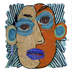 Арт-Объект плетеный из нитей Абстрактный портрет Joana Schneider  варинант исполнения - 2 | Loft Concept в Перми