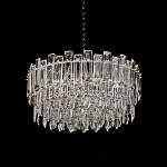 Круглая люстра с хрустальными подвесками на серебряном каркасе Gorgeous Crystal Light варинант исполнения - 6 | Loft Concept в Перми